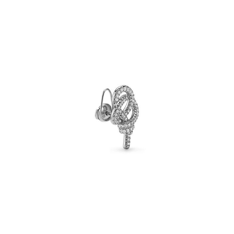 Tiffany & Co. Tiffany Knot Pendientes de botón de platino con diamantes Descuento por venta flash