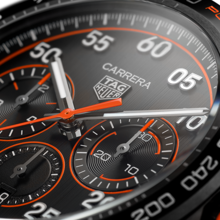 TAG Heuer TAG Heuer Carrera Chronograph x Porsche Orange Racing Automático 44 mm Acero con revestimiento de DLC CBN2A1M.FC6526 Precio de fábrica
