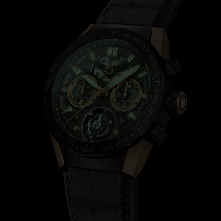 TAG Heuer TAG Heuer Carrera Chronograph Tourbillon Automático 45 mm Titanio con revestimiento de PVD CAR5A5U.FC6377 Promoción trimestral