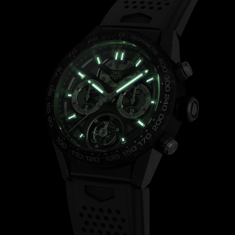TAG Heuer TAG Heuer Carrera Chronograph Tourbillon Automático 45 mm Titanio con revestimiento de PVD CAR5A8W.FT6071 Solo queda un día