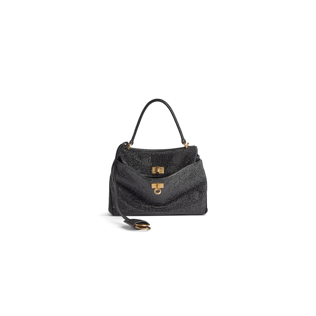 ﻿Balenciaga Minibolso De Mano Rodeo Con Estrás para Mujer en Negro