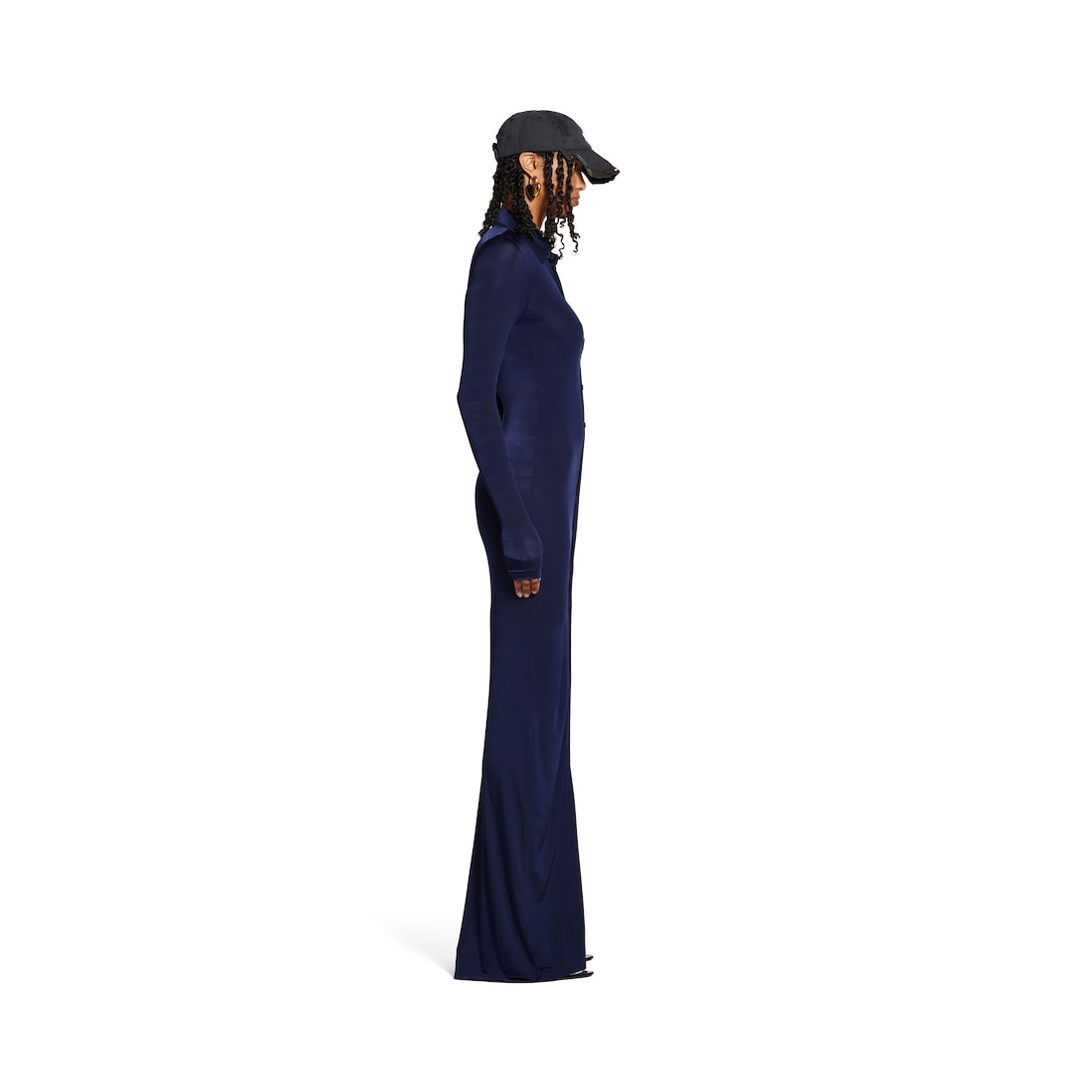 Balenciaga Vestido Maxi Elástico para Mujer en Azul Marino Oscuro Precios de Black Friday