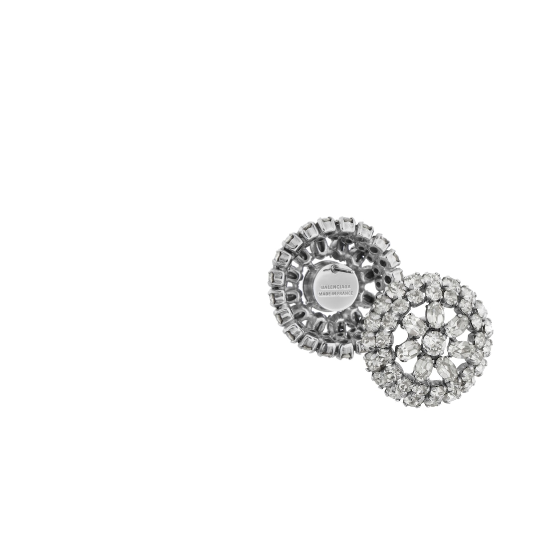 Balenciaga Pendientes Palazzo Round Xs para Mujer en Plateado Antiguo Última moda