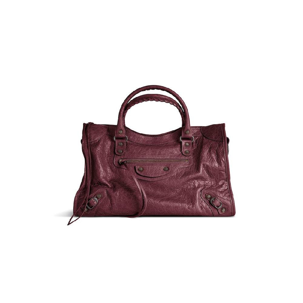 Balenciaga Bolso Le City Mediano para Mujer en Borgoña