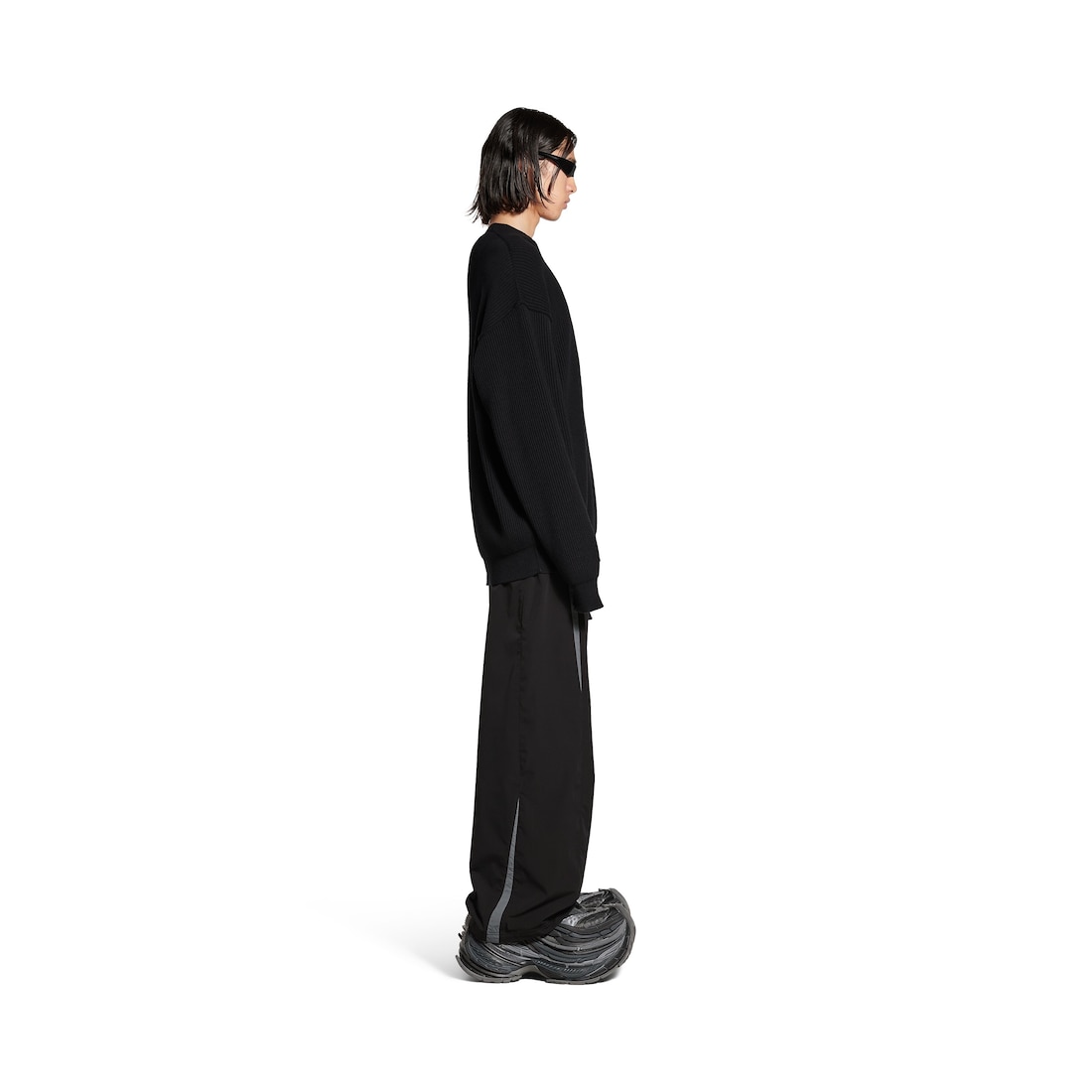 Balenciaga Jersey Con Cuello Redondo Elástico para Hombre en Negro Promoción por tiempo limitado