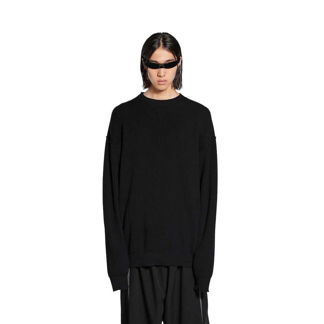 Balenciaga Jersey Con Cuello Redondo Elástico para Hombre en Negro Promoción por tiempo limitado