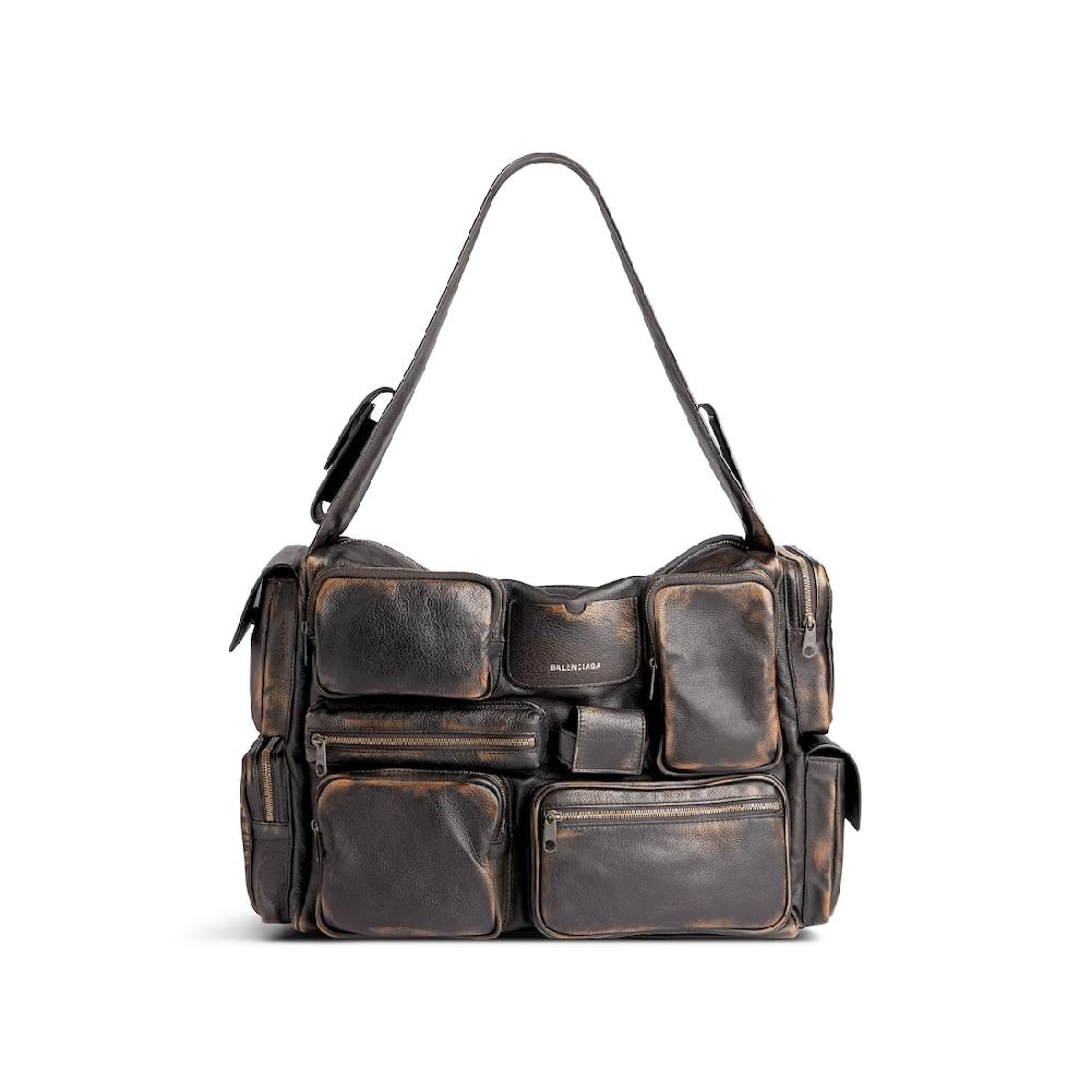 Balenciaga Bolso Sling Superbusy Grande Efecto Desgastado para Hombre en Marrón