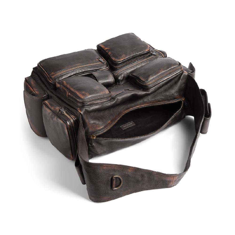 Balenciaga Bolso Sling Superbusy Grande Efecto Desgastado para Hombre en Marrón Precios de Black Friday