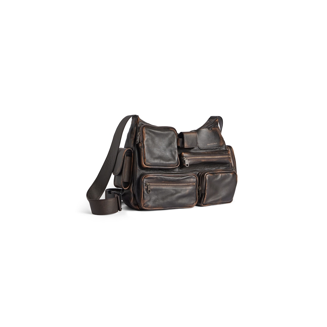 Balenciaga Bolso Messenger Superbusy Efecto Desgastado para Hombre en Marrón En oferta