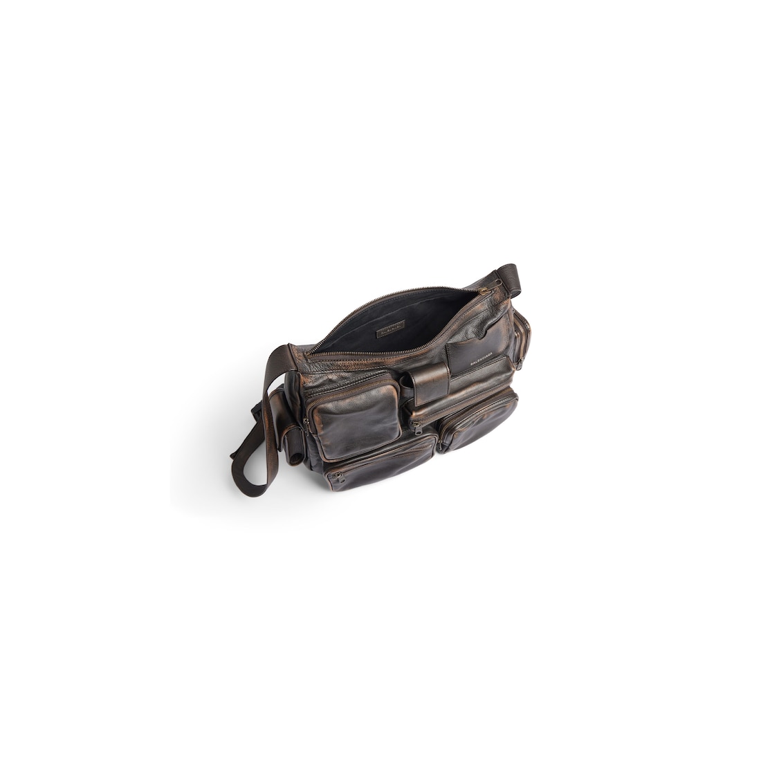 Balenciaga Bolso Messenger Superbusy Efecto Desgastado para Hombre en Marrón En oferta