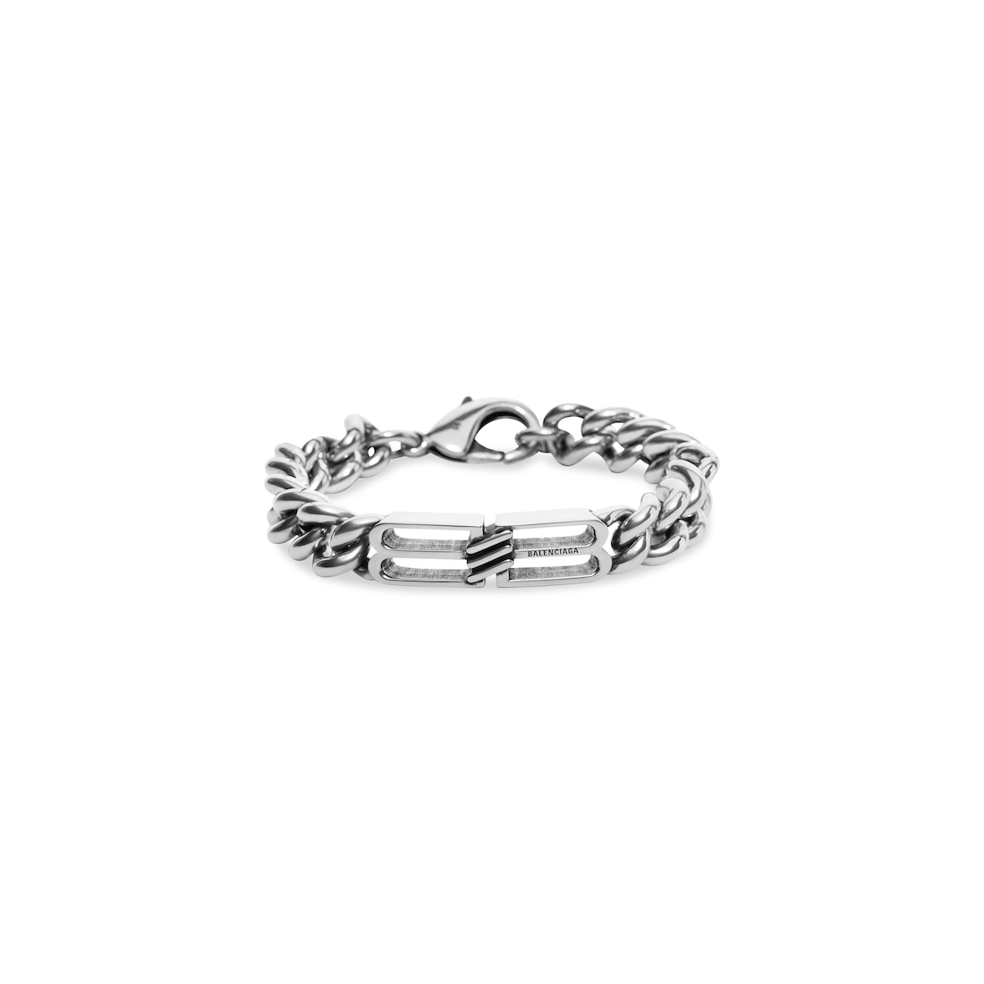 Balenciaga Pulsera De Eslabones Bb Icon en Plateado Antiguo