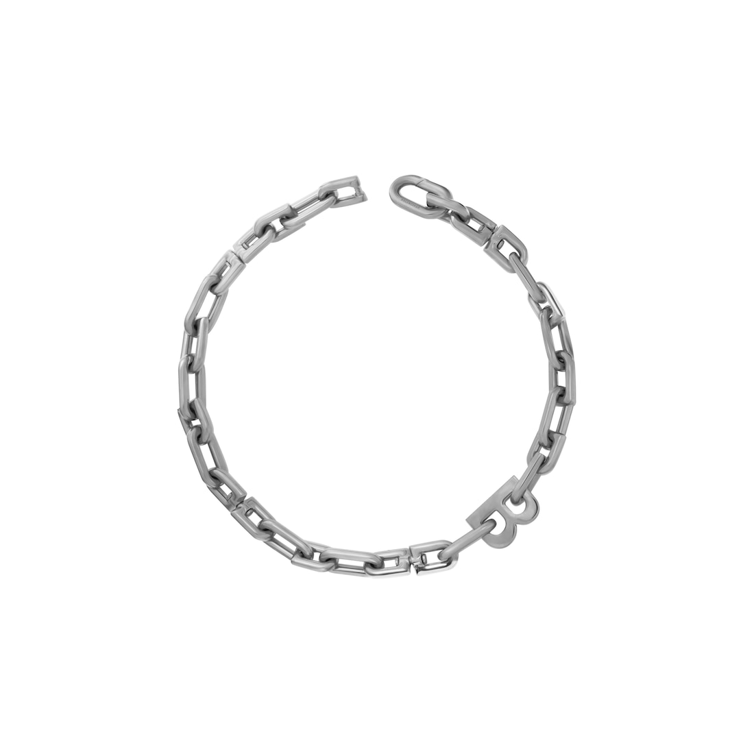 Balenciaga Collar Fino B Chain en Plateado 2025