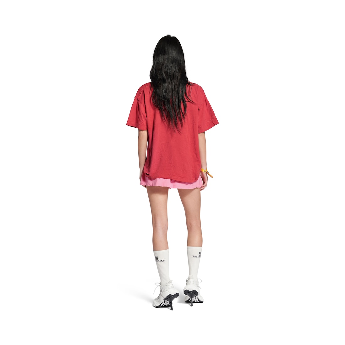 Balenciaga Camiseta Boxy Isabelle en Rojo Degradado Outlet