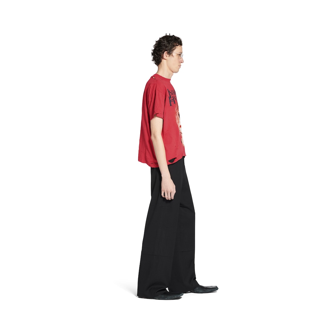 Balenciaga Camiseta Boxy Isabelle en Rojo Degradado Outlet