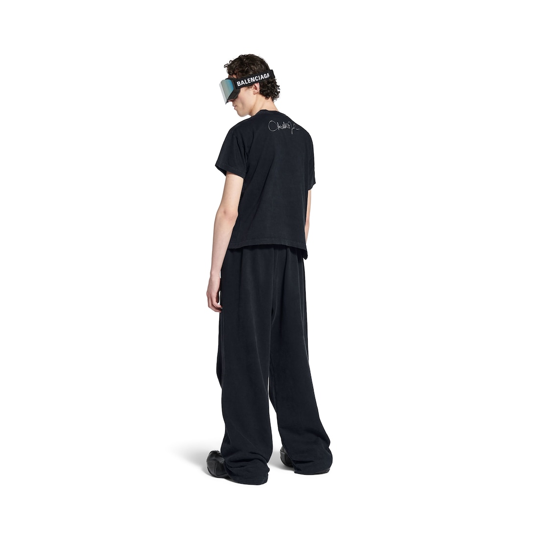 Balenciaga Camiseta Boxy Michelle en Negro Degradado Rebajas
