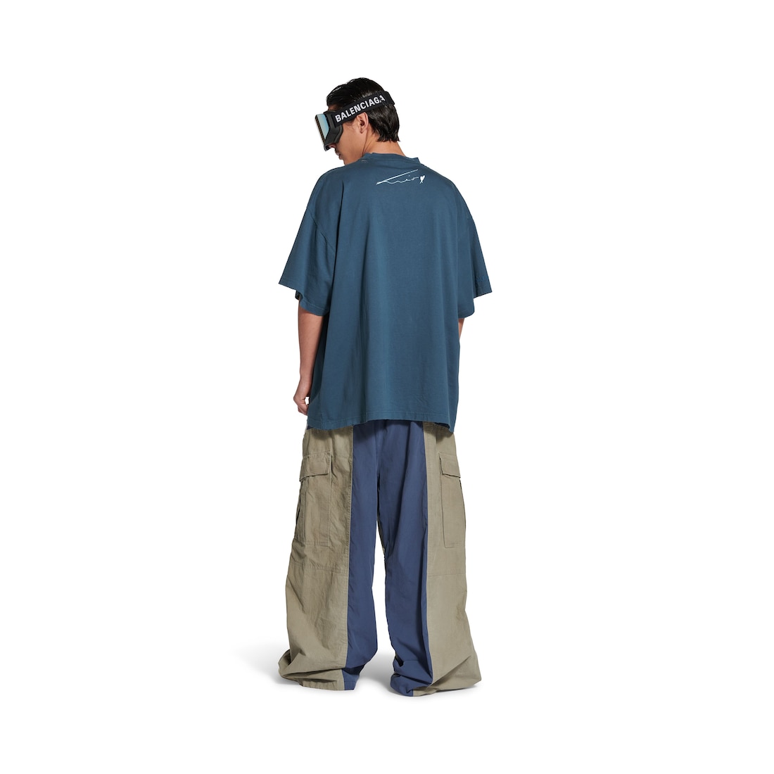 Balenciaga Camiseta Pp Krit Oversized en Azul Oscuro Ofertas