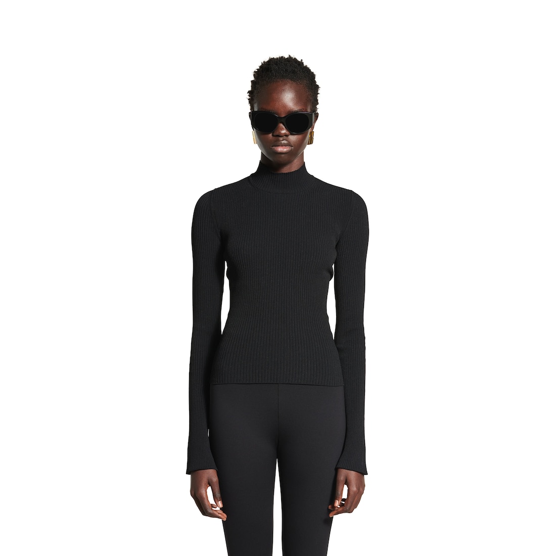 Balenciaga Jersey Con Cuello Cisne Ajustado Con Lazos para Mujer en Negro Gran oferta