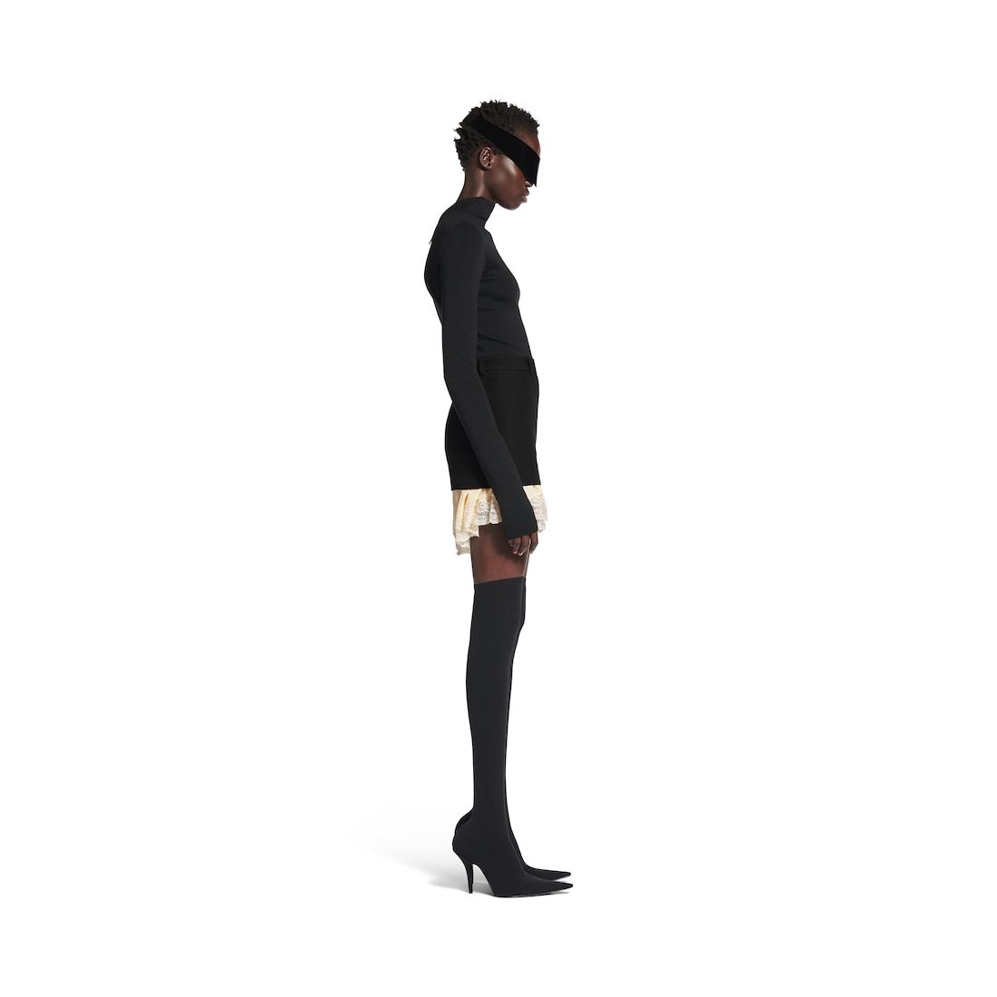 Balenciaga Minifalda Sastre Lingerie para Mujer en Negro Ventas relámpago