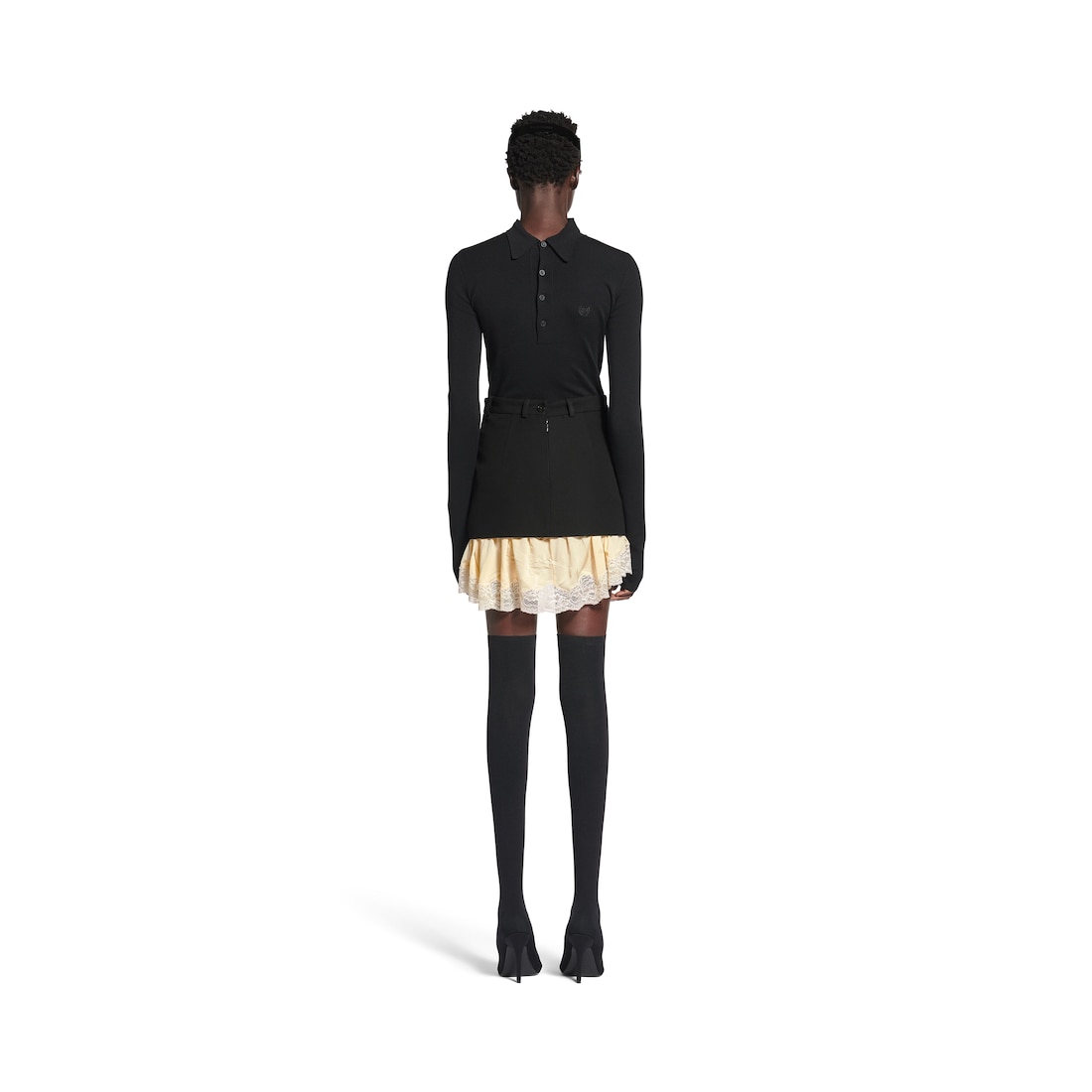 Balenciaga Minifalda Sastre Lingerie para Mujer en Negro Ventas relámpago