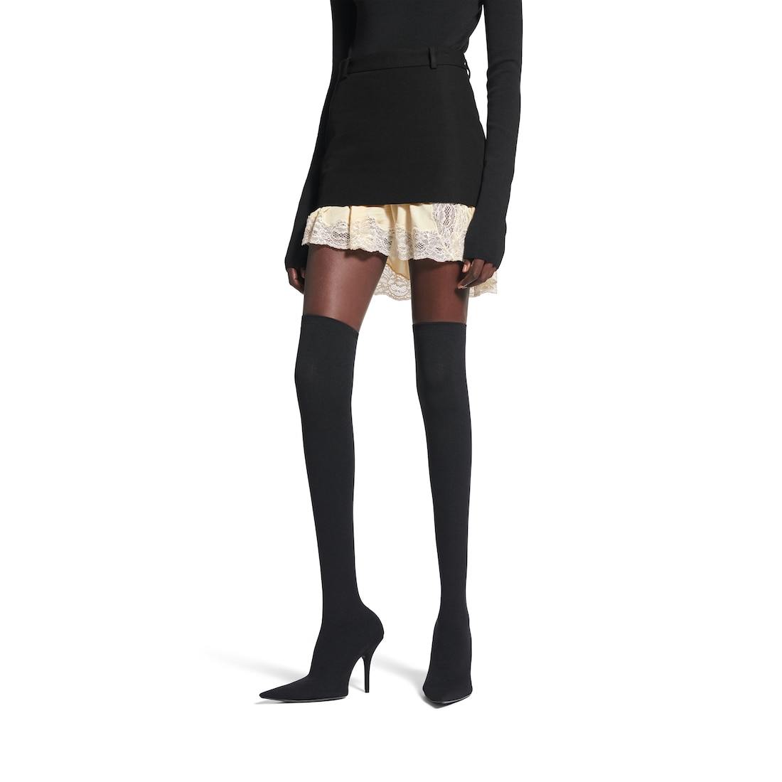 Balenciaga Minifalda Sastre Lingerie para Mujer en Negro Ventas relámpago
