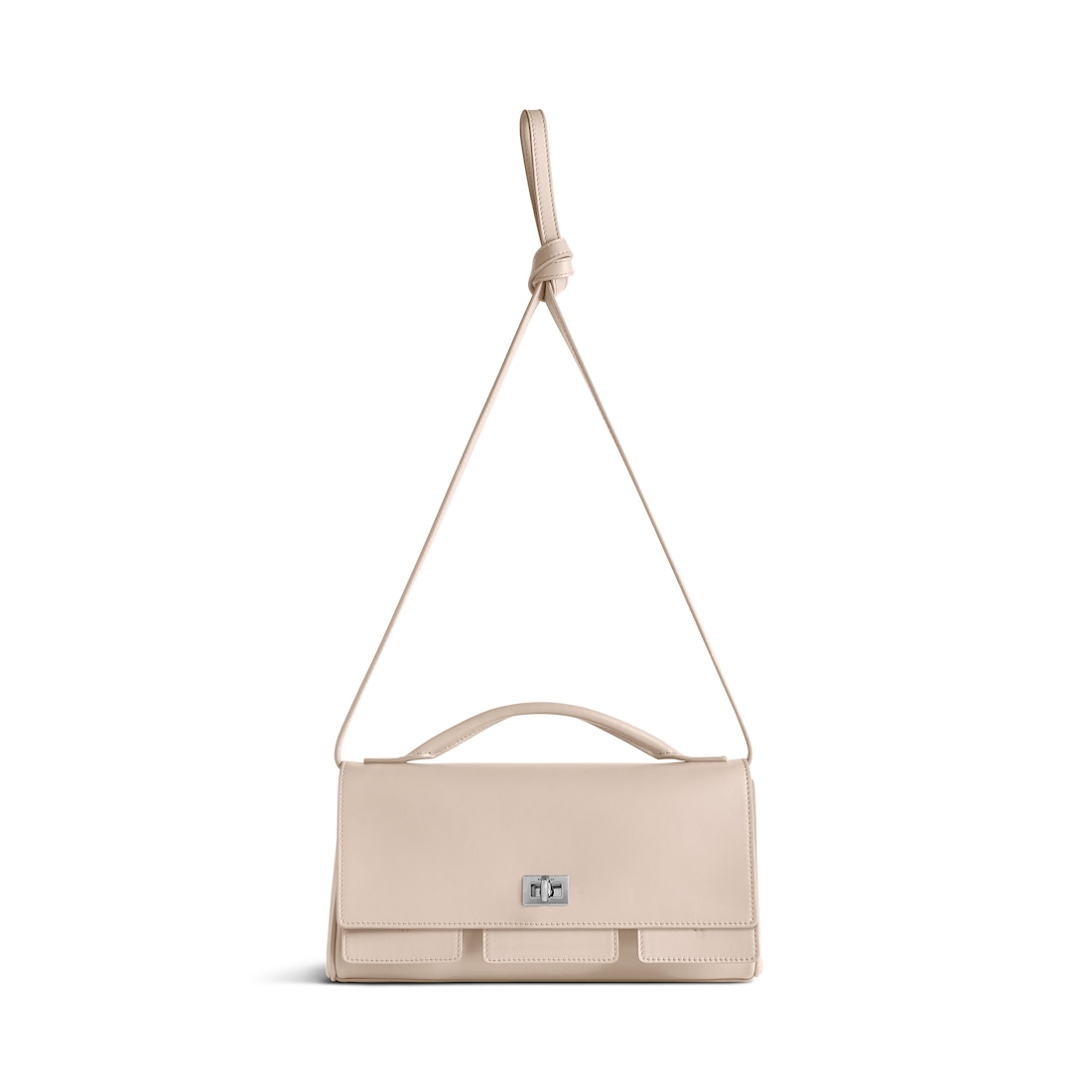 Balenciaga Clutch Bel Air Pequeño Con Correa para Mujer en Almendra Descuento