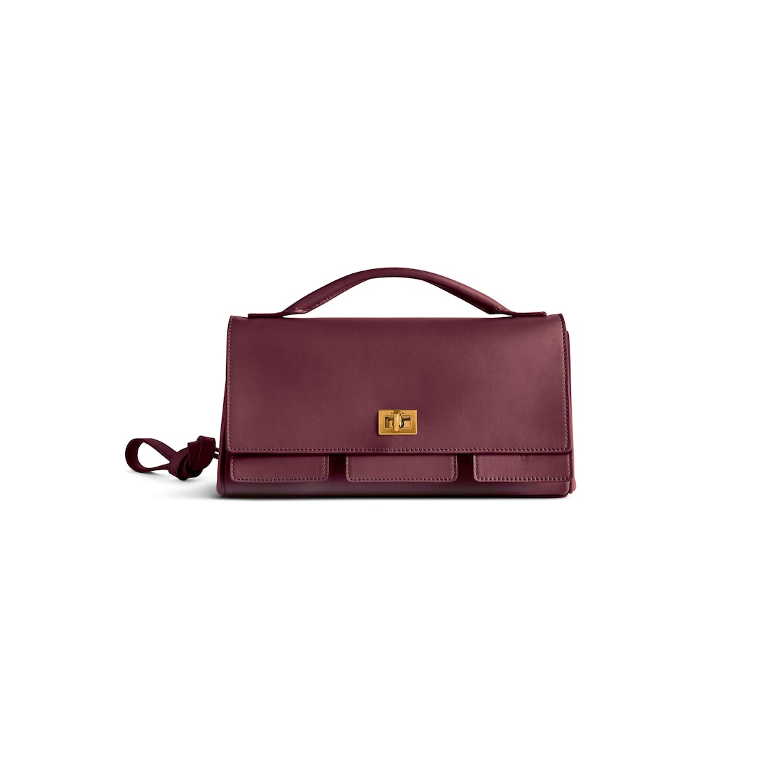 Balenciaga Clutch Bel Air Pequeño Con Correa para Mujer en Burdeos Oscuro