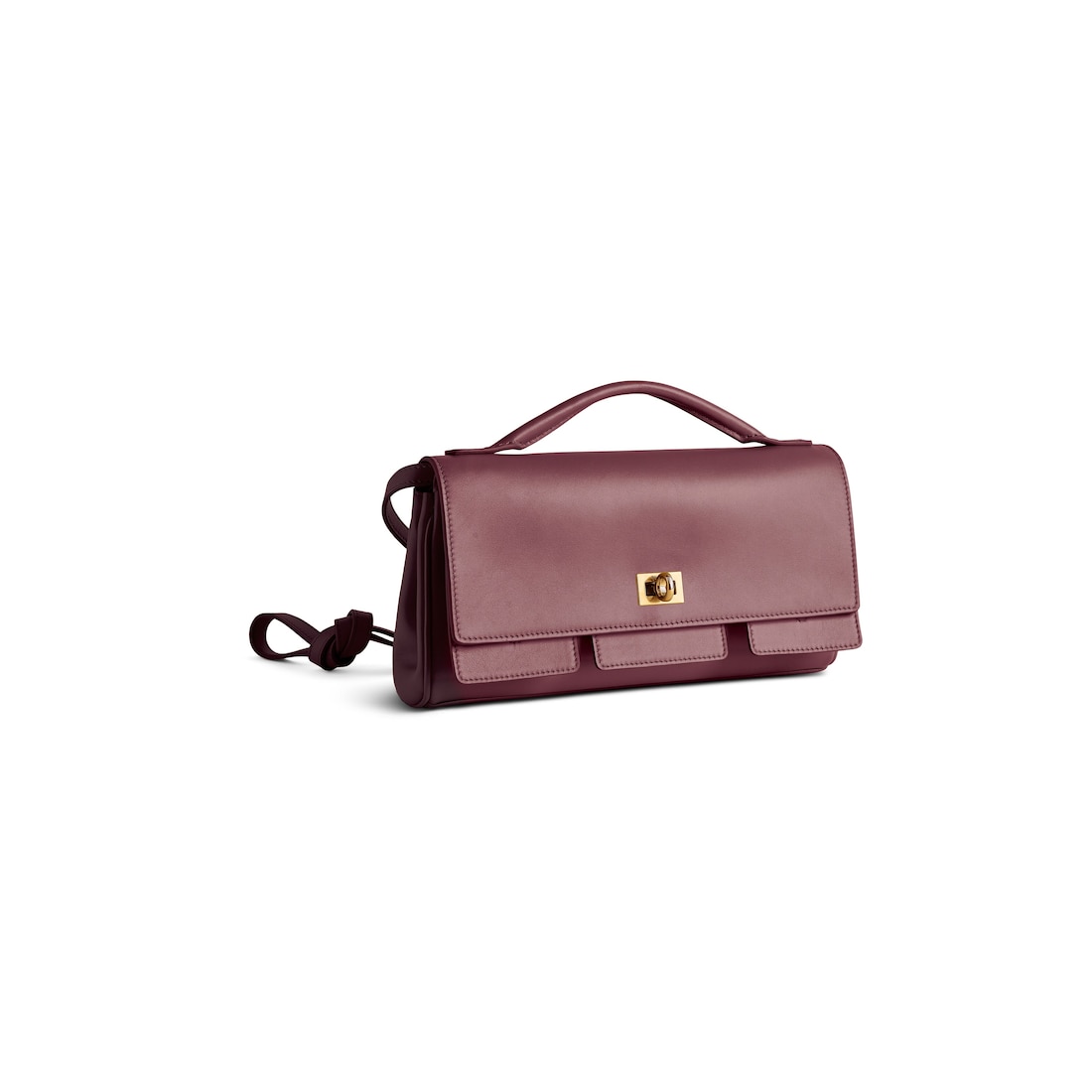 Balenciaga Clutch Bel Air Pequeño Con Correa para Mujer en Burdeos Oscuro ÚLTIMAS EDICIONES