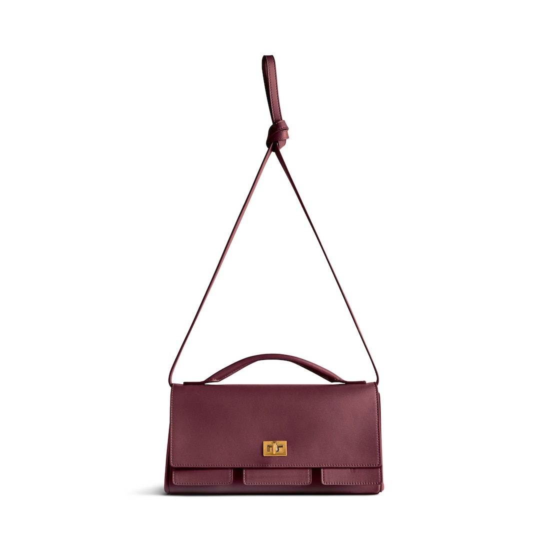 Balenciaga Clutch Bel Air Pequeño Con Correa para Mujer en Burdeos Oscuro ÚLTIMAS EDICIONES