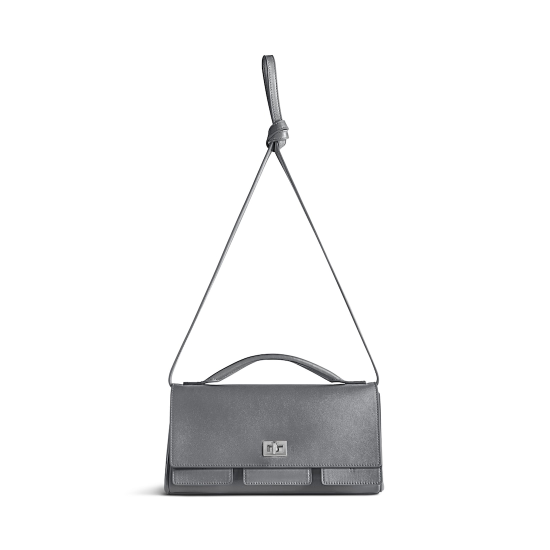 Balenciaga Clutch Bel Air Pequeño Con Correa para Mujer en Gris Último día