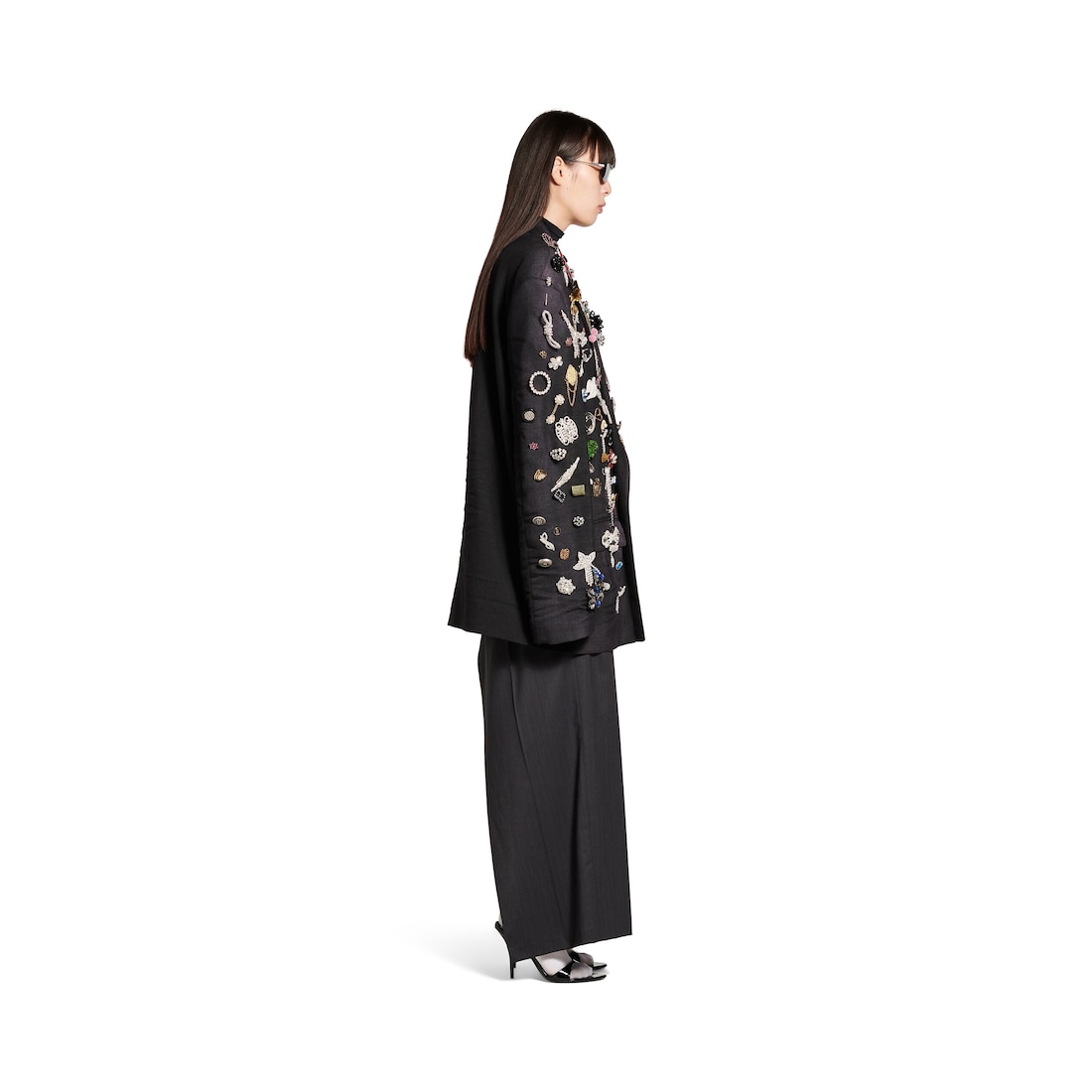 Balenciaga Chaqueta Sastre Brooches para Mujer en Negro Rebajas baratas