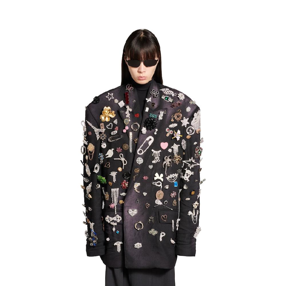 Balenciaga Chaqueta Sastre Brooches para Mujer en Negro Rebajas baratas