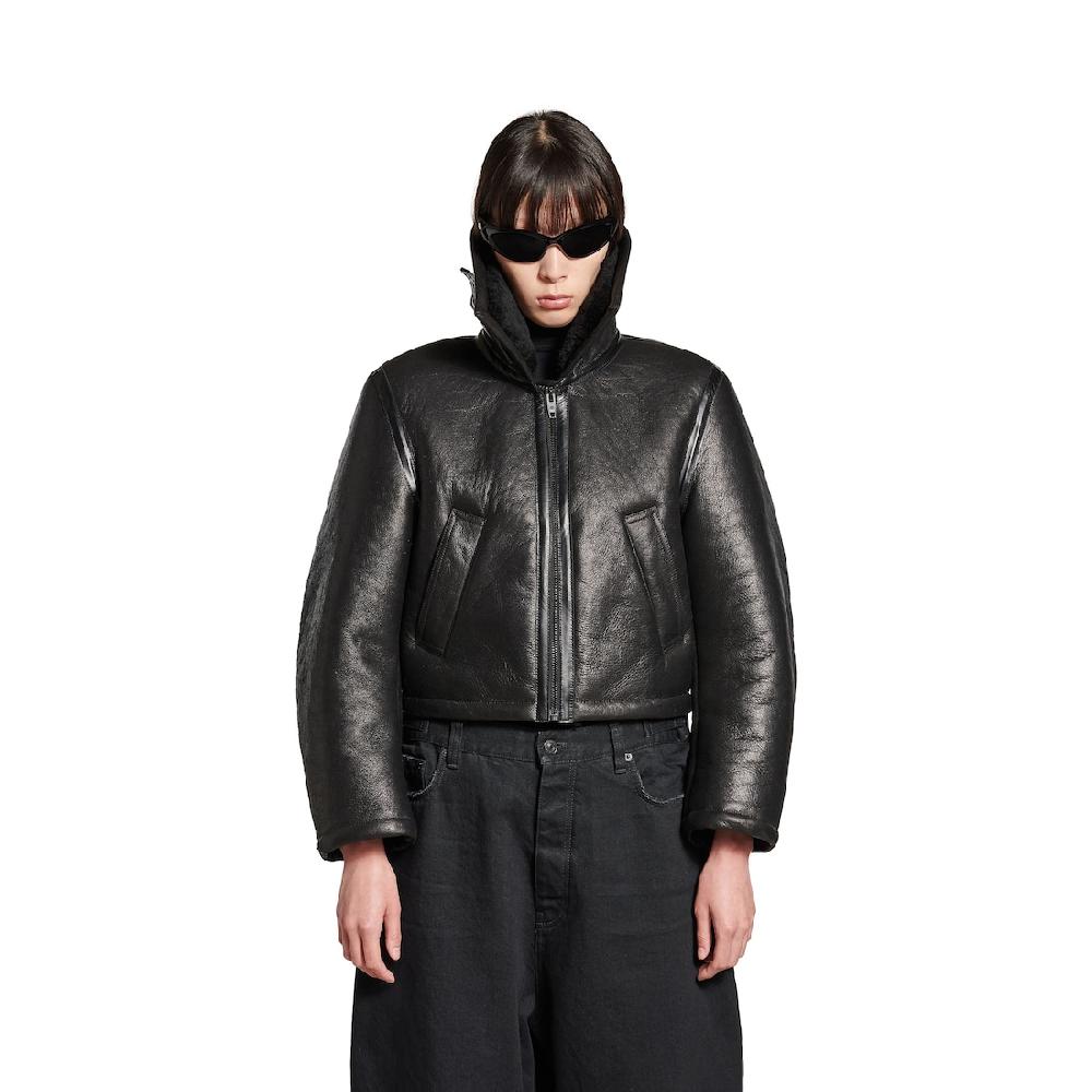 Balenciaga Chaqueta Aviator para Mujer en Negro Ventas relámpago