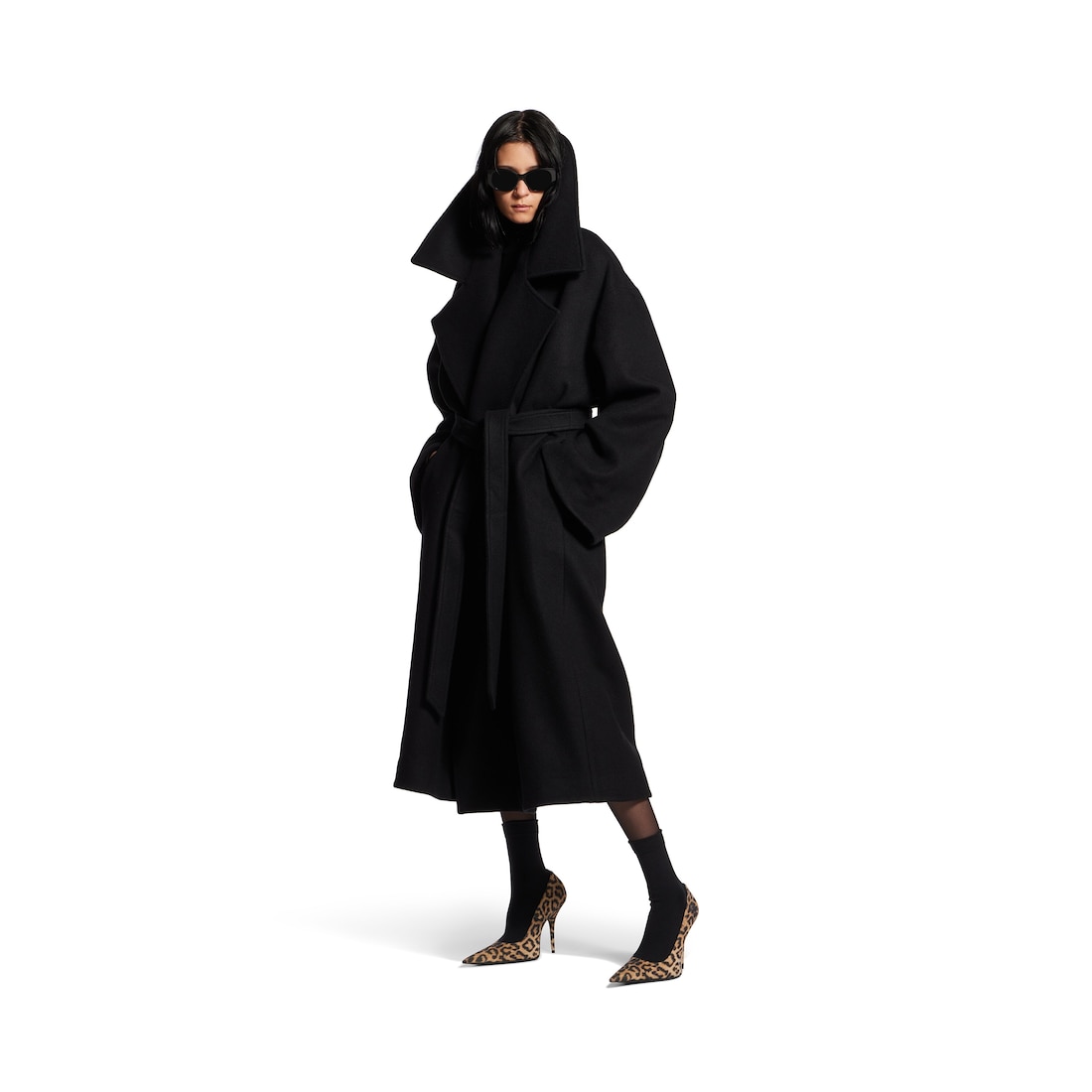 Balenciaga Abrigo De Cuello Alto para Mujer en Negro