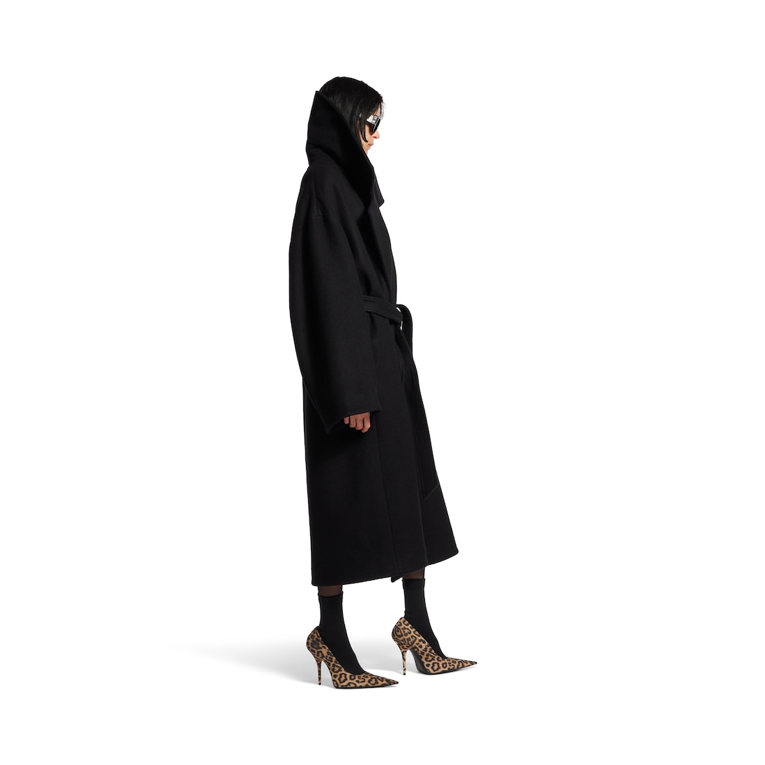 Balenciaga Abrigo De Cuello Alto para Mujer en Negro Descuento