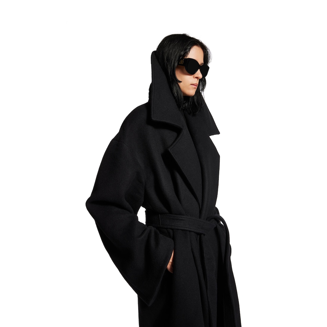 Balenciaga Abrigo De Cuello Alto para Mujer en Negro Descuento