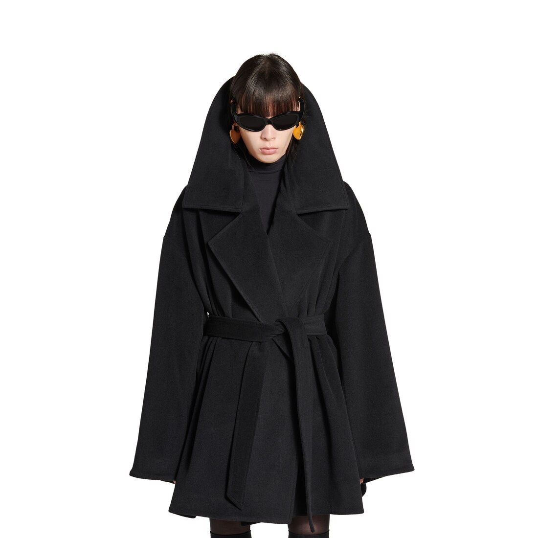 Balenciaga Chaqueta De Cuello Alto para Mujer en Negro Tienda