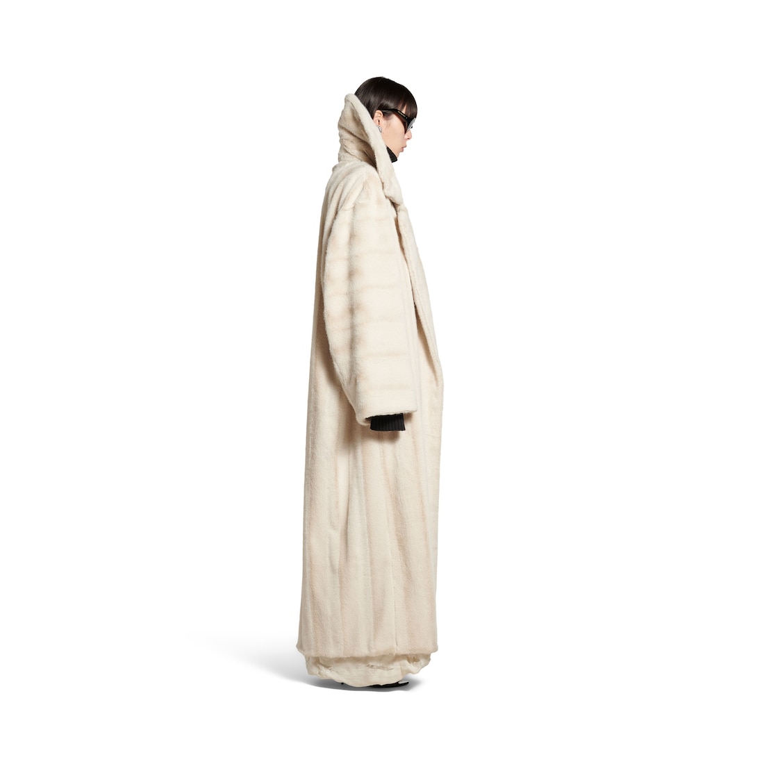 Balenciaga Abrigo De Cuello Alto para Mujer en Beige Claro Tienda