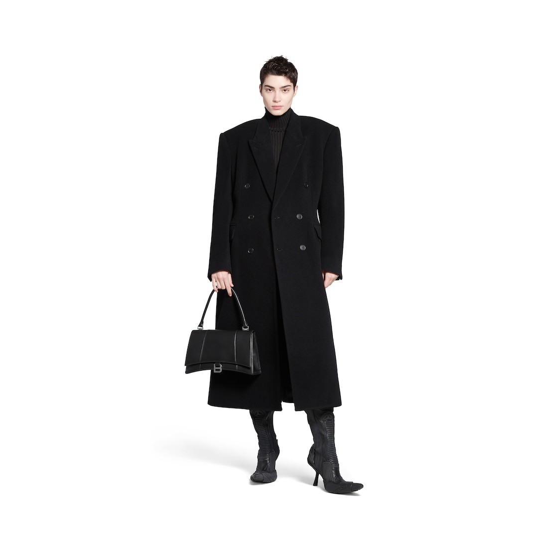 Balenciaga Abrigo Cinched para Mujer en Negro