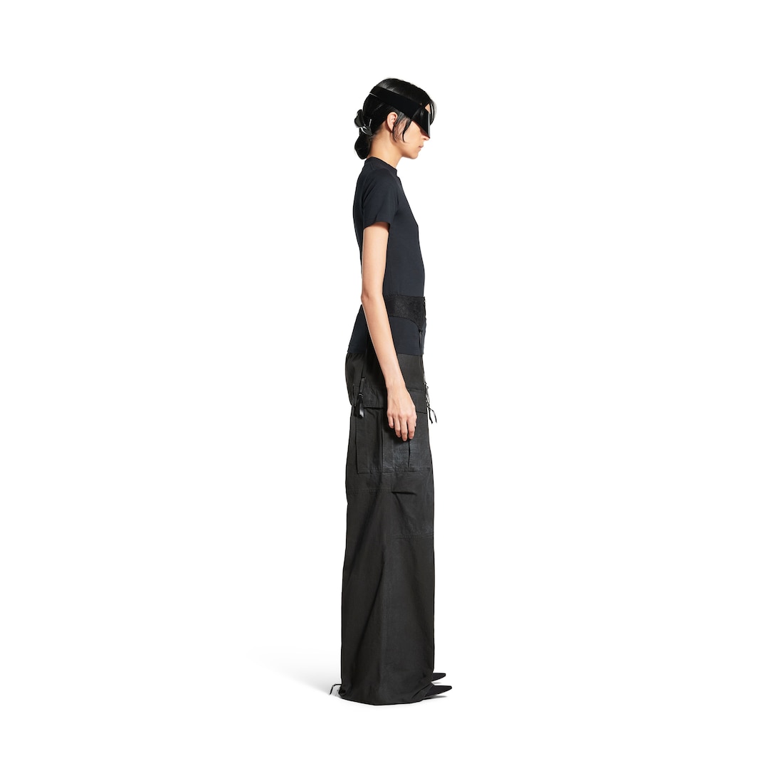 Balenciaga Camiseta Lingerie para Mujer en Negro Descolorido Rebajas online