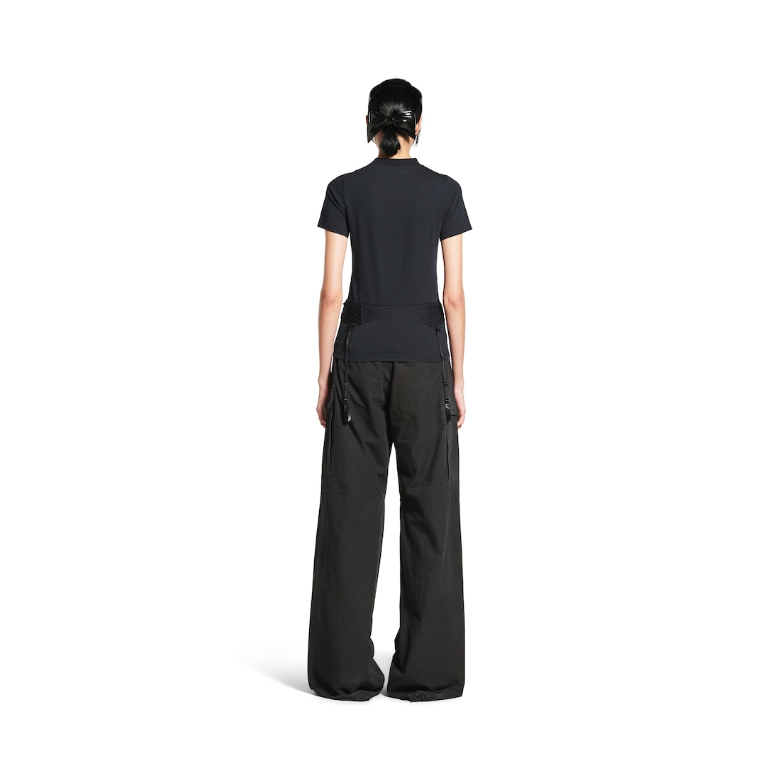 Balenciaga Camiseta Lingerie para Mujer en Negro Descolorido Rebajas online