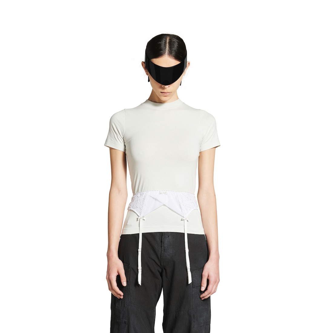 Balenciaga Camiseta Lingerie para Mujer en Blanco Con Efecto Sucio Rebajas top