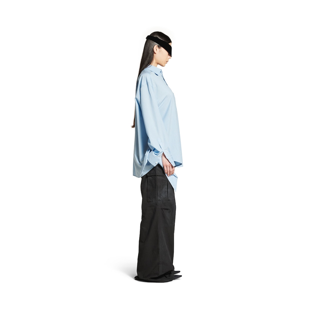 Balenciaga Blusa Puños Anudados para Mujer en Azul/blanco Últimos 3 días