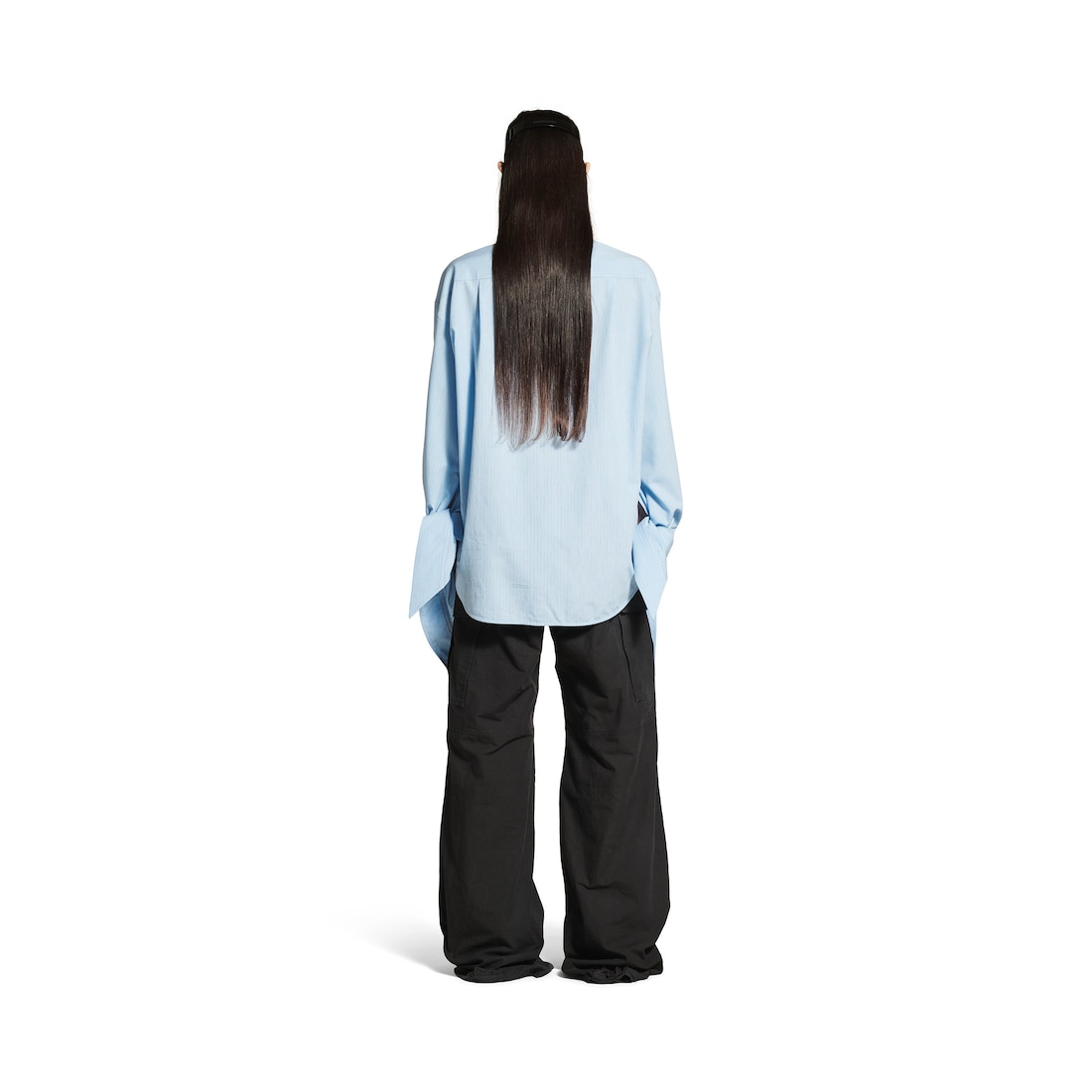 Balenciaga Blusa Puños Anudados para Mujer en Azul/blanco Últimos 3 días