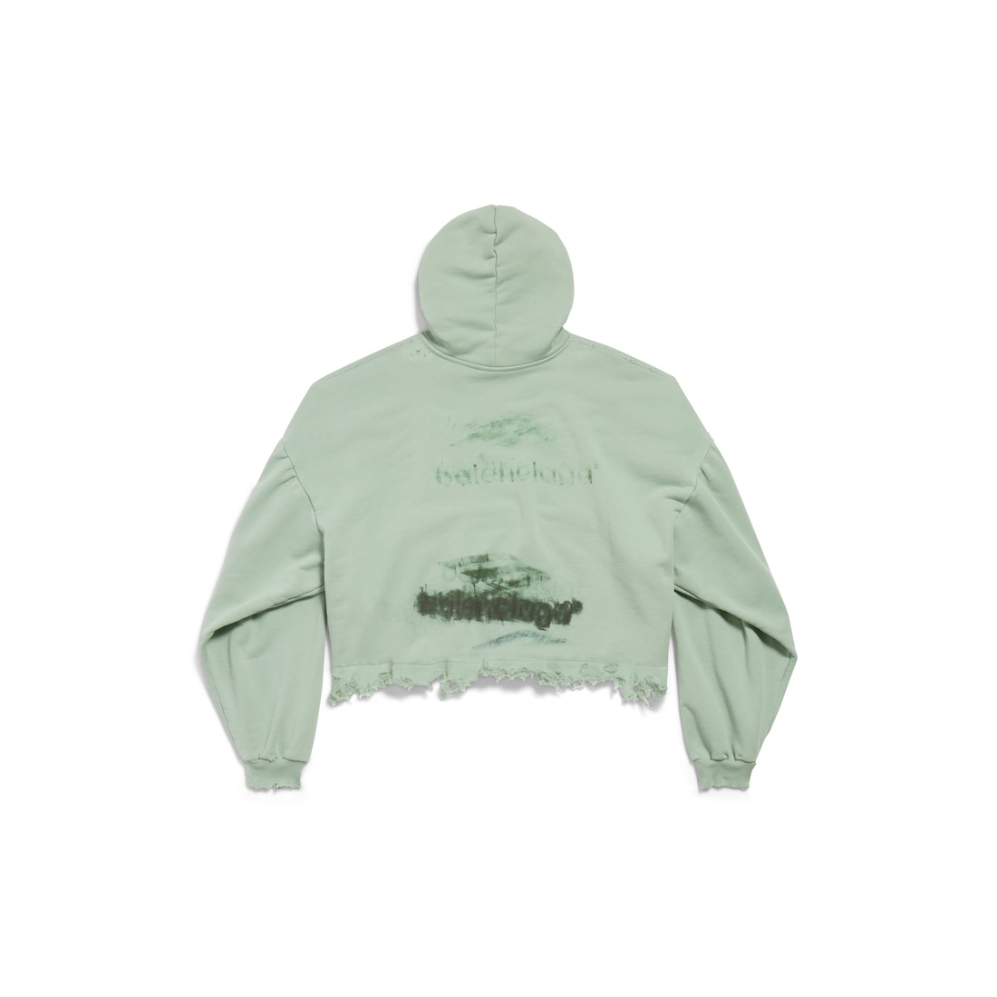 Balenciaga Hoodie Cropped Diy Imprint en Verde Salvia Último día