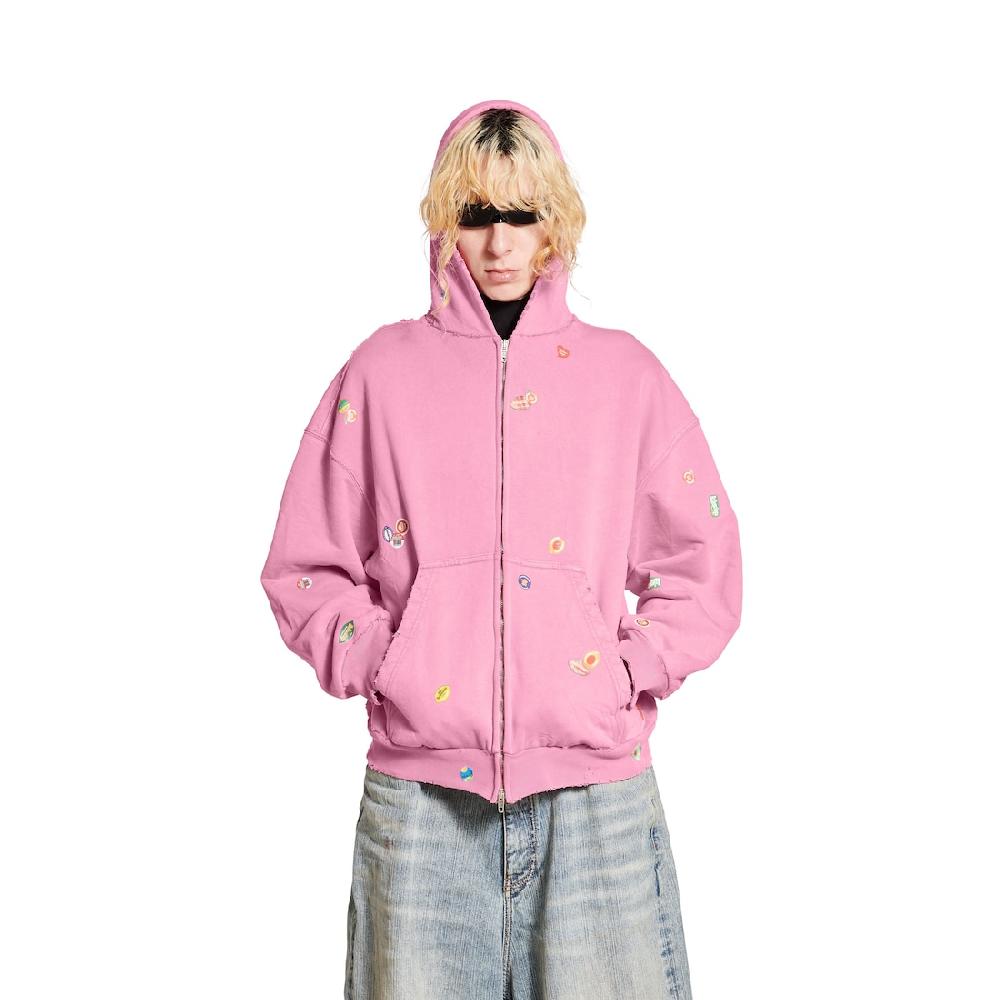 Balenciaga Hoodie Con Cremallera Fruity Regular Fit para Mujer en Rosa Solo hoy