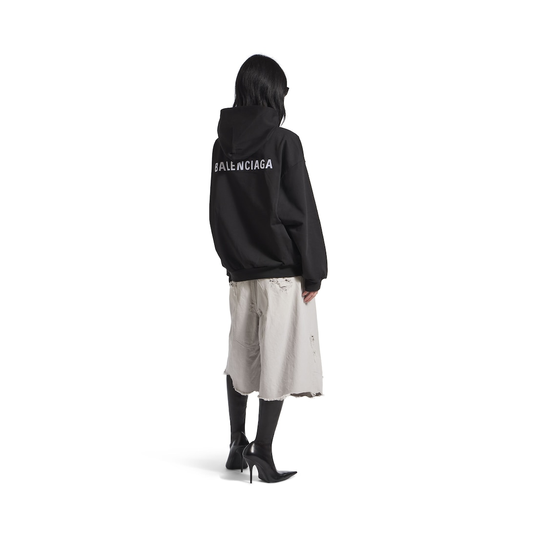 Balenciaga Hoodie New Balenciaga Back Medium Fit en Negro Oferta especial de fábrica