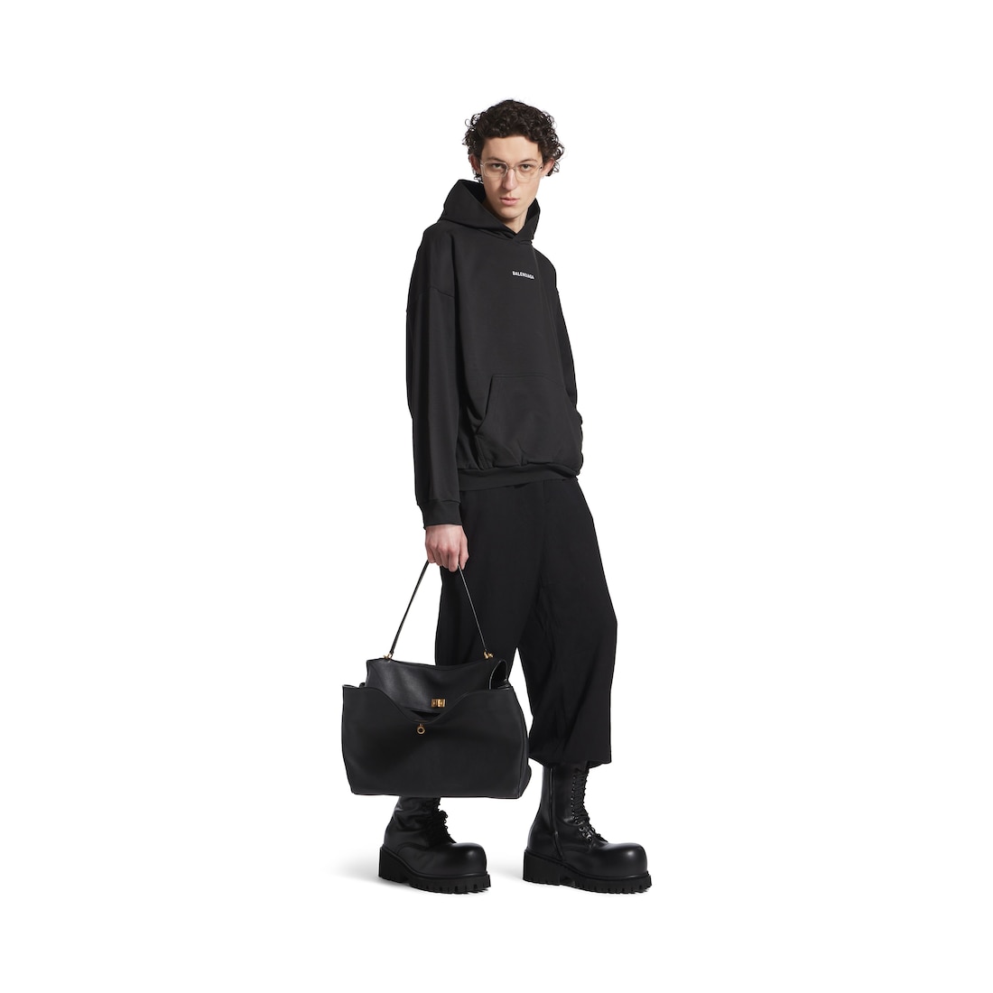 Balenciaga Hoodie New Balenciaga Back Medium Fit en Negro Oferta especial de fábrica