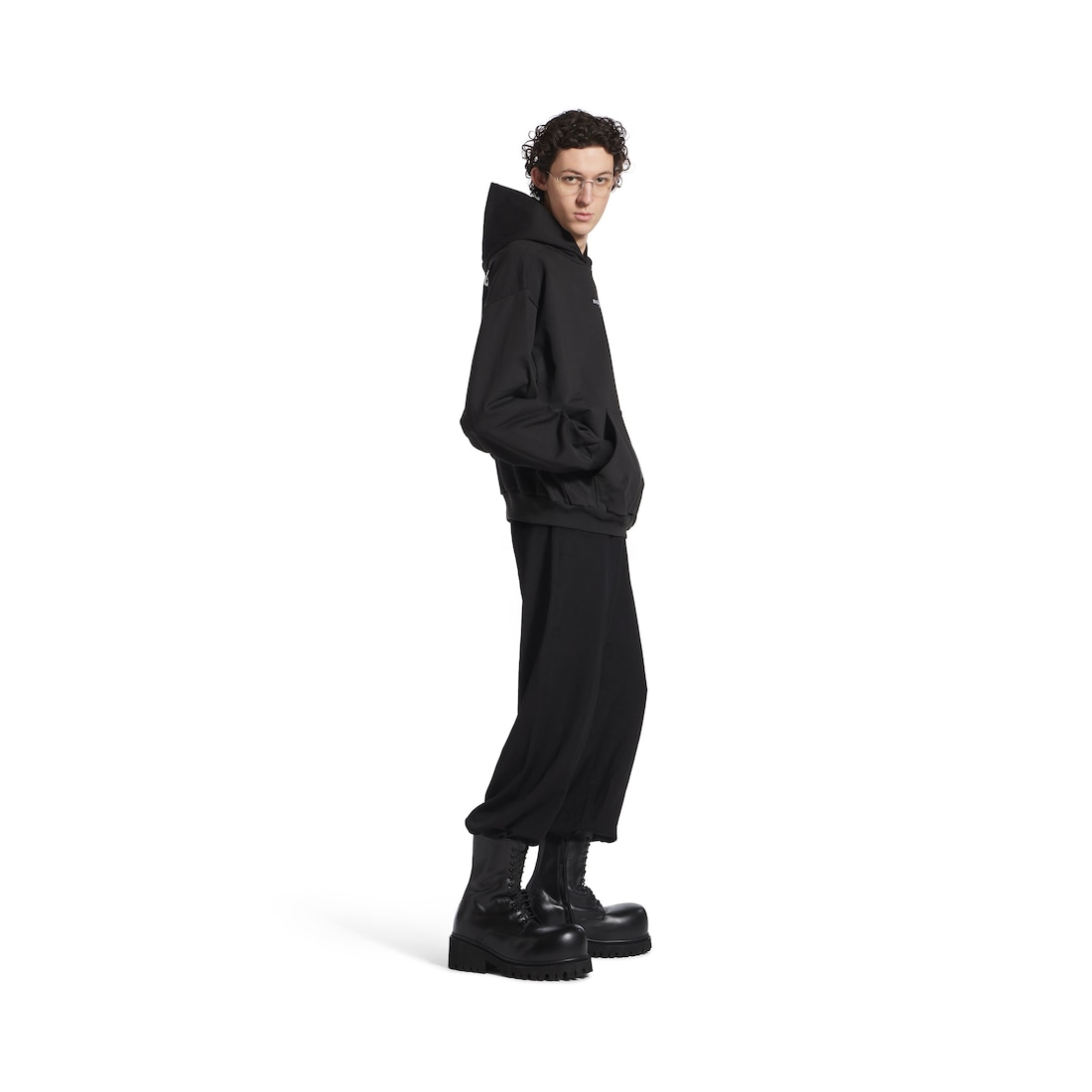 Balenciaga Hoodie New Balenciaga Back Medium Fit en Negro Oferta especial de fábrica