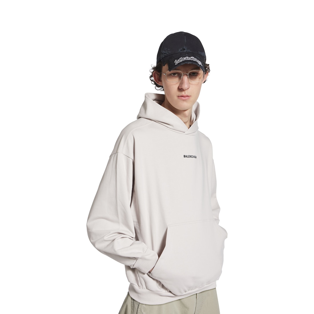 Balenciaga Hoodie New Balenciaga Back Medium Fit en Blanco Roto Promoción trimestral