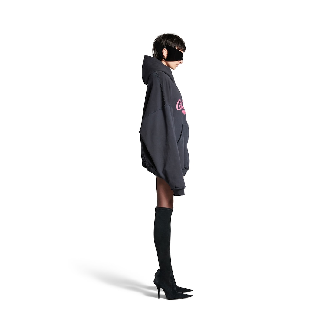Balenciaga Hoodie Pulled Ciao Bello Large Fit para Mujer en Negro Superdescuento